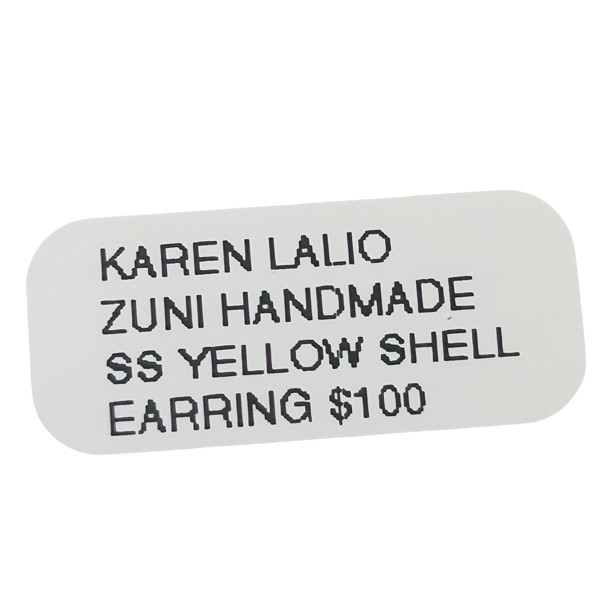 Karen Lalio Zuni Sterling Yellow Shell Earring