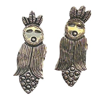 Zandra Tahy Navajo Sterling Corn Maiden Earrings | 2.7g