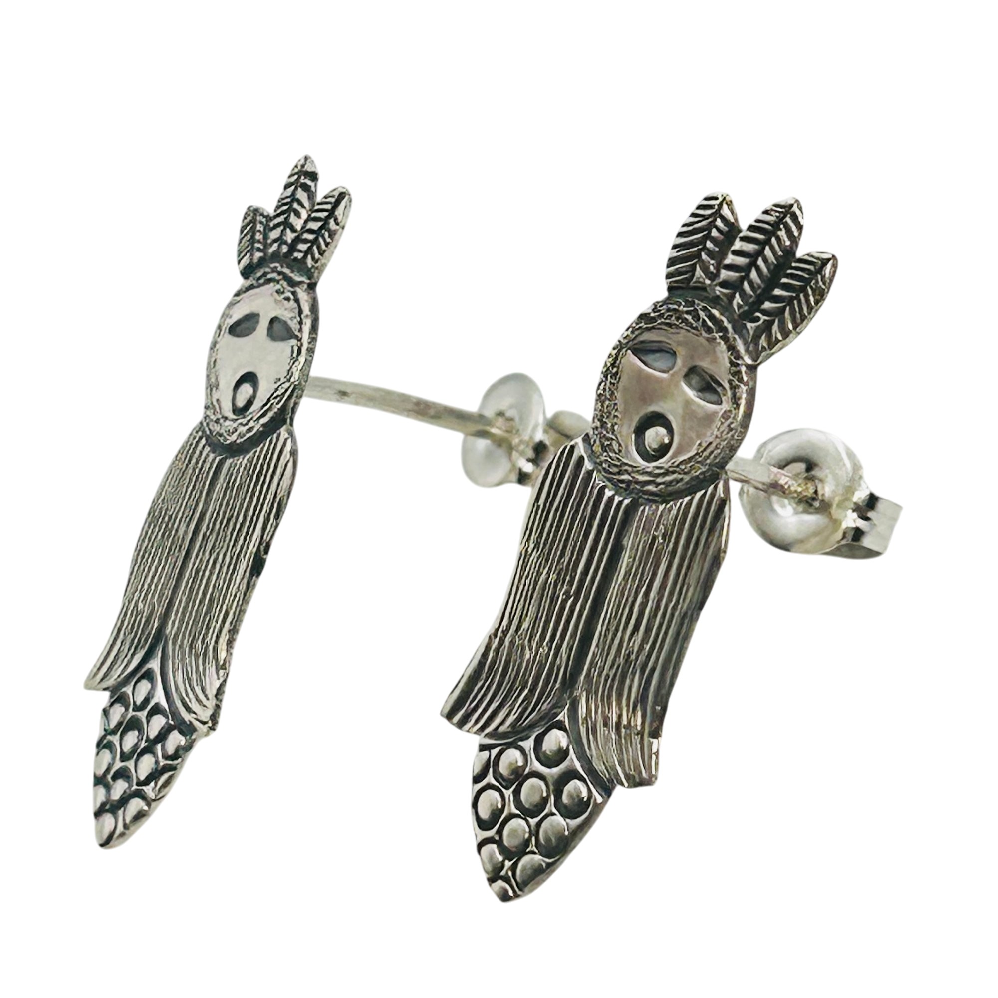 Zandra Tahy Navajo Sterling Corn Maiden Earrings