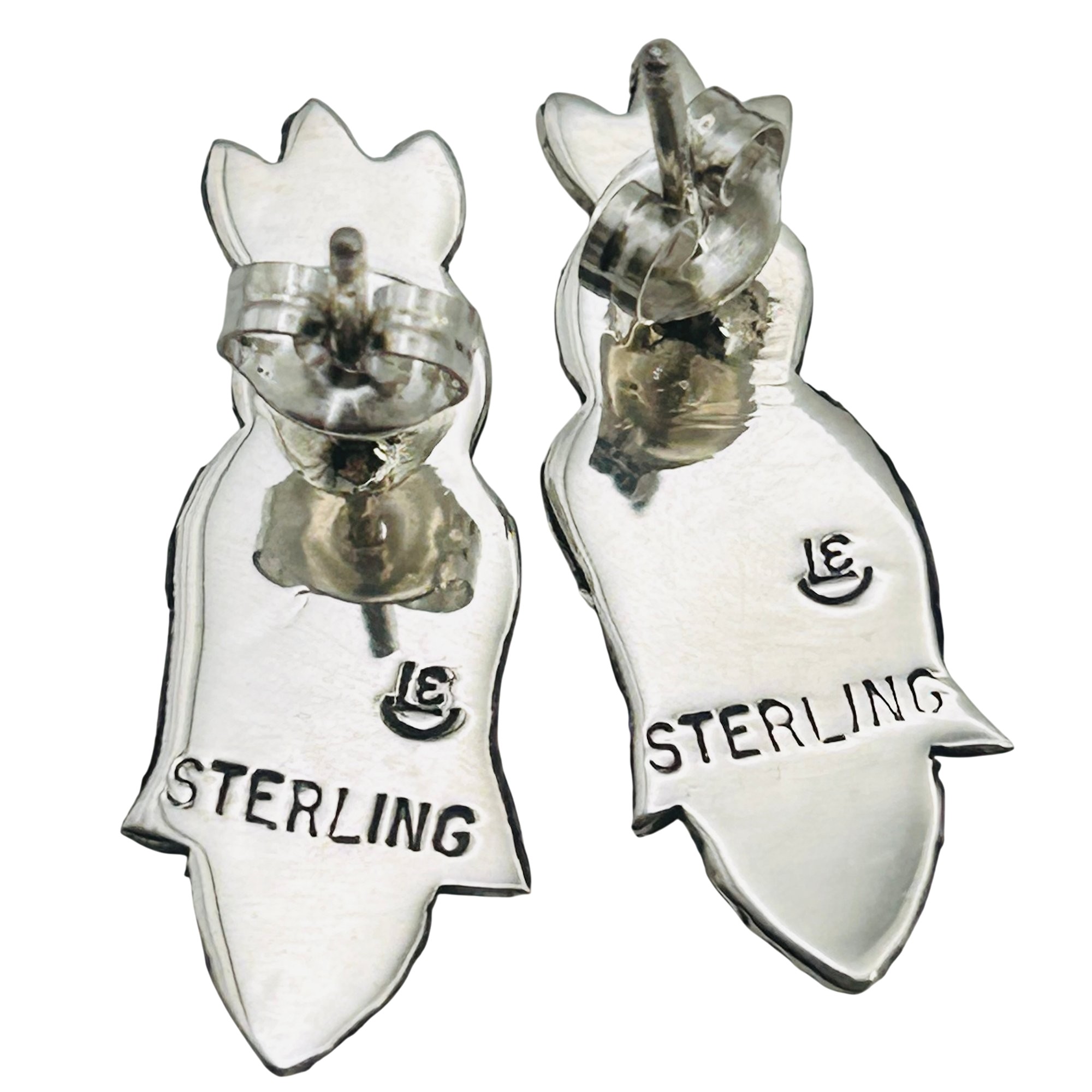 Zandra Tahy Navajo Sterling Corn Maiden Earrings