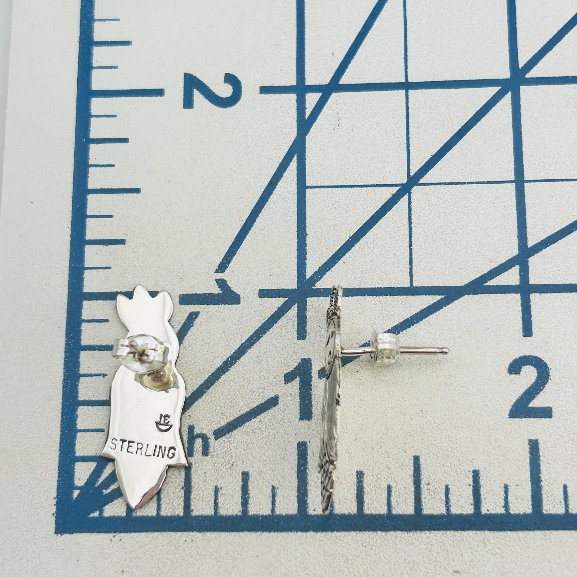 Zandra Tahy Navajo Sterling Corn Maiden Earrings