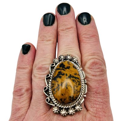 SF Begay Navajo Sterling Jasper Ring Sz 8 | 19g