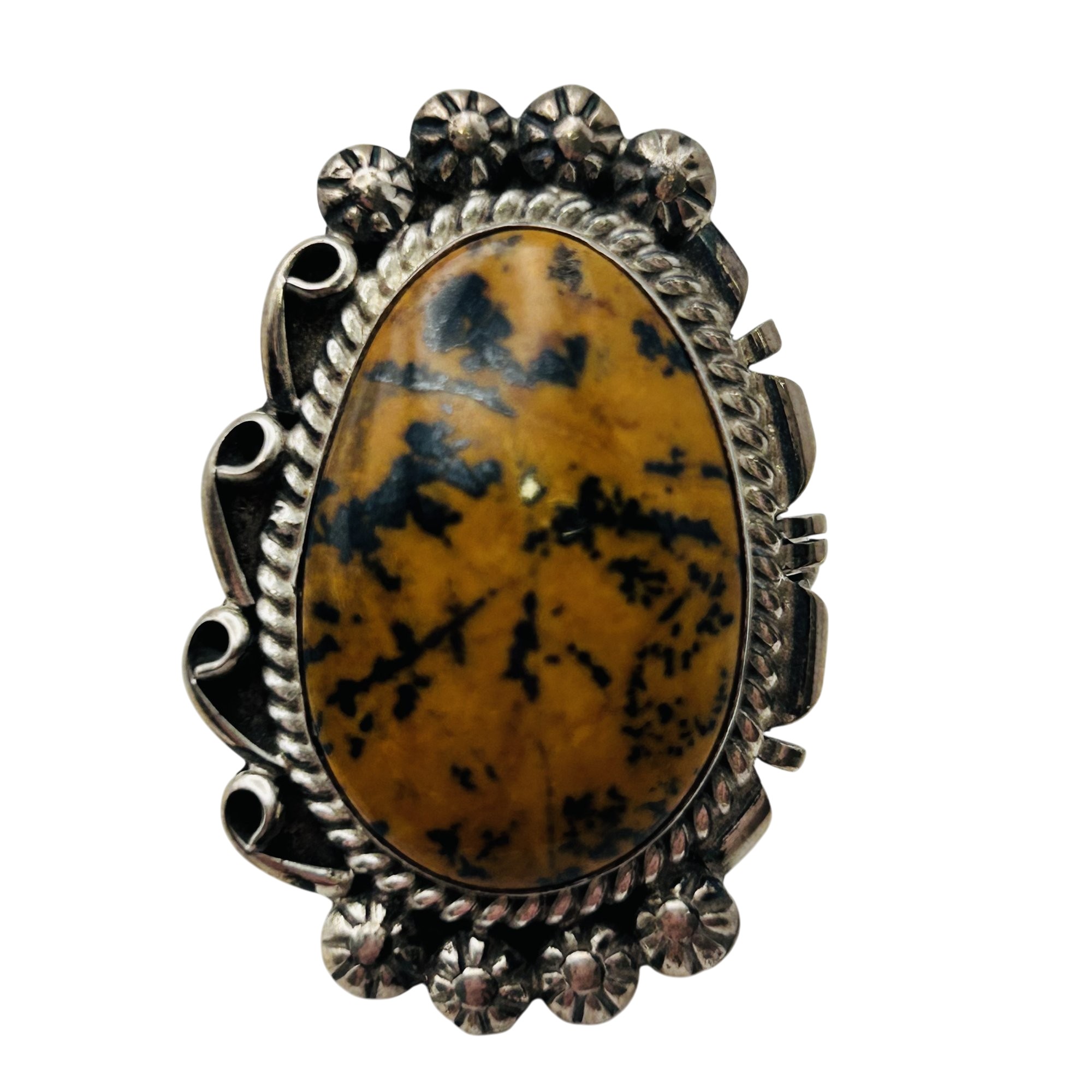 SF Begay Navajo Sterling Jasper Ring Sz 8