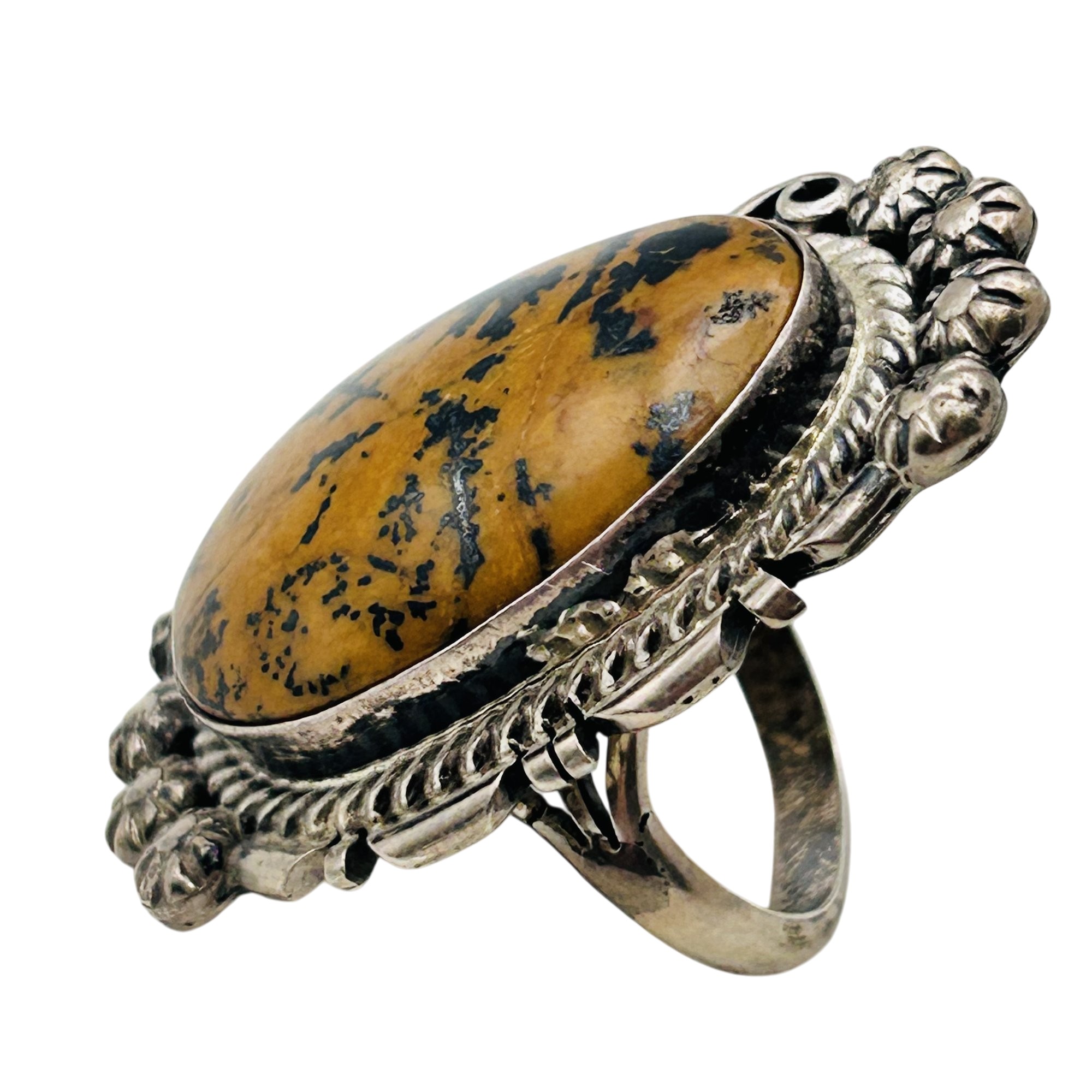 SF Begay Navajo Sterling Jasper Ring Sz 8