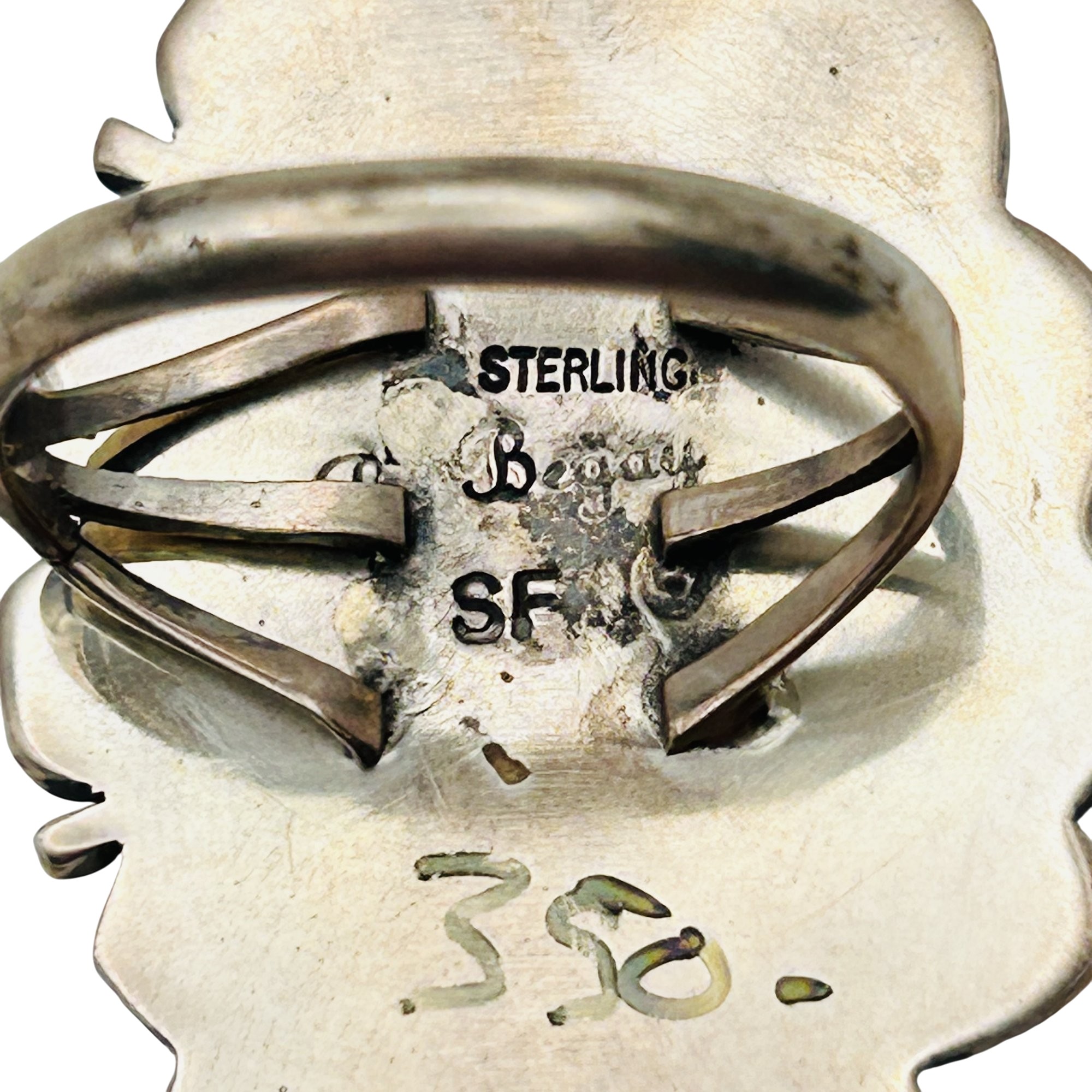 SF Begay Navajo Sterling Jasper Ring Sz 8