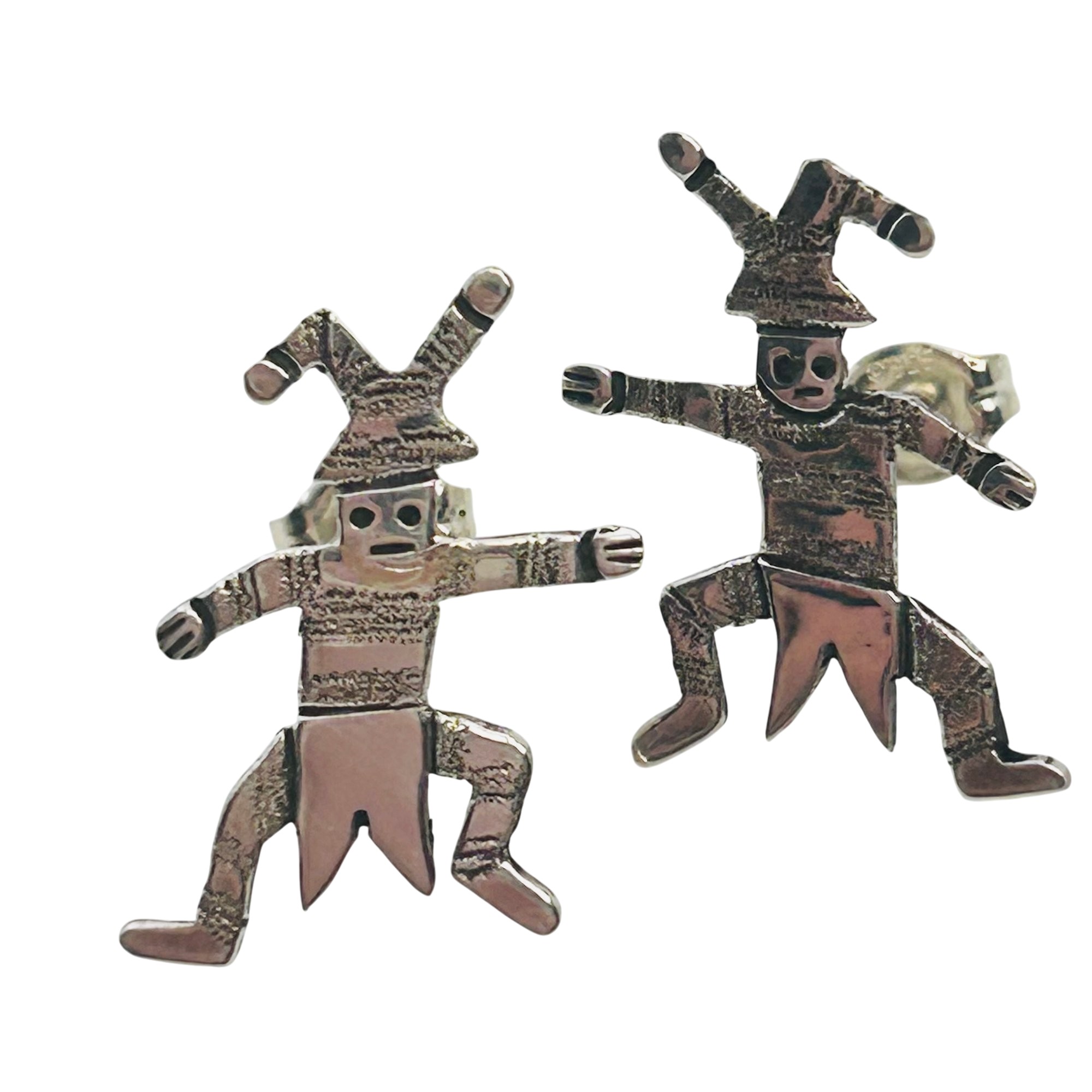 Zandra Tahy Navajo Jester Sterling Earrings