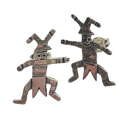 Zandra Tahy Navajo Jester Sterling Earrings. Zandra Tahy Navajo Jester Sterling stud Earrings | 1.8g