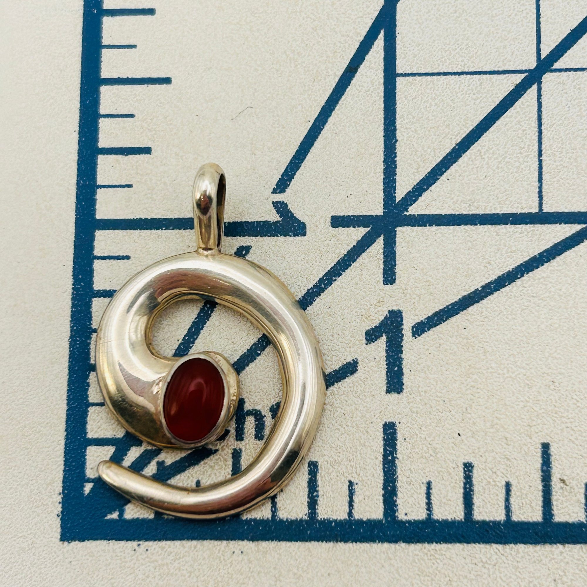 Lowell Draper Navajo Sterling Carnelian Pendant
