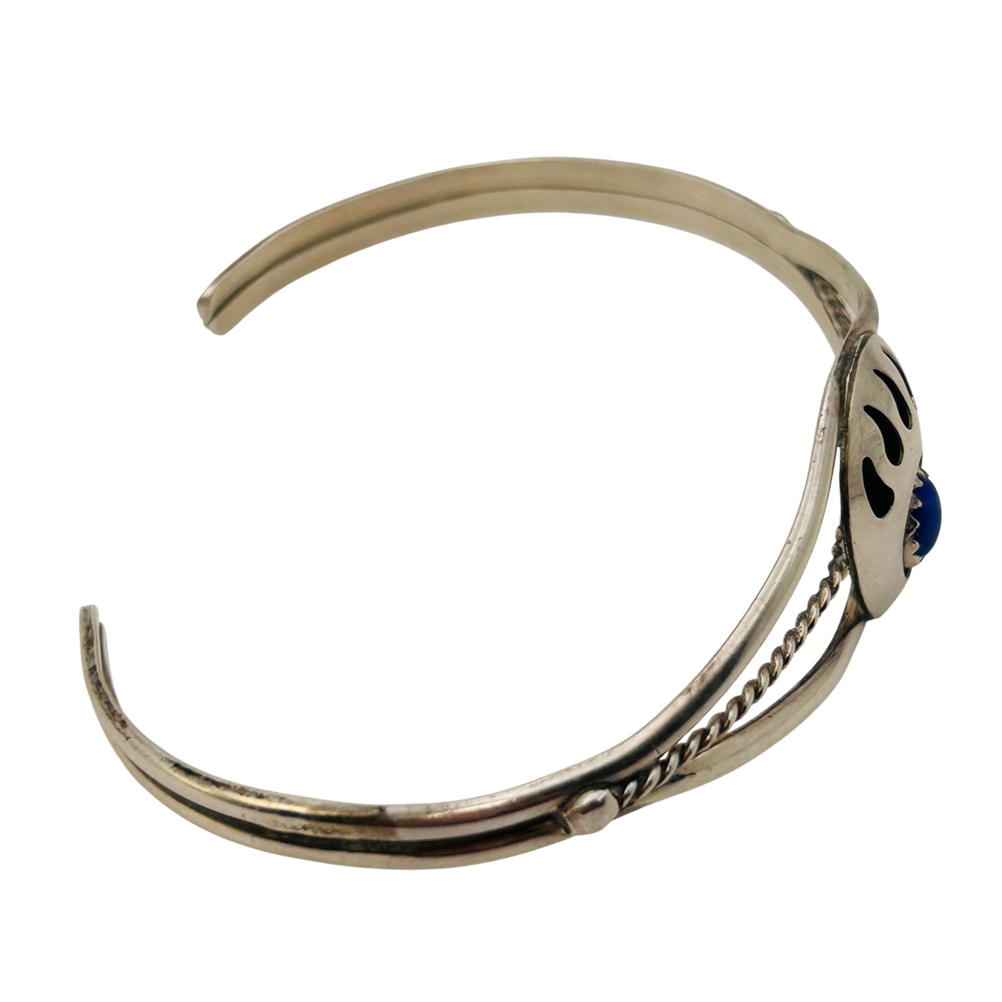Navajo Sterling Lapis Lazuli Bear Claw Cuff