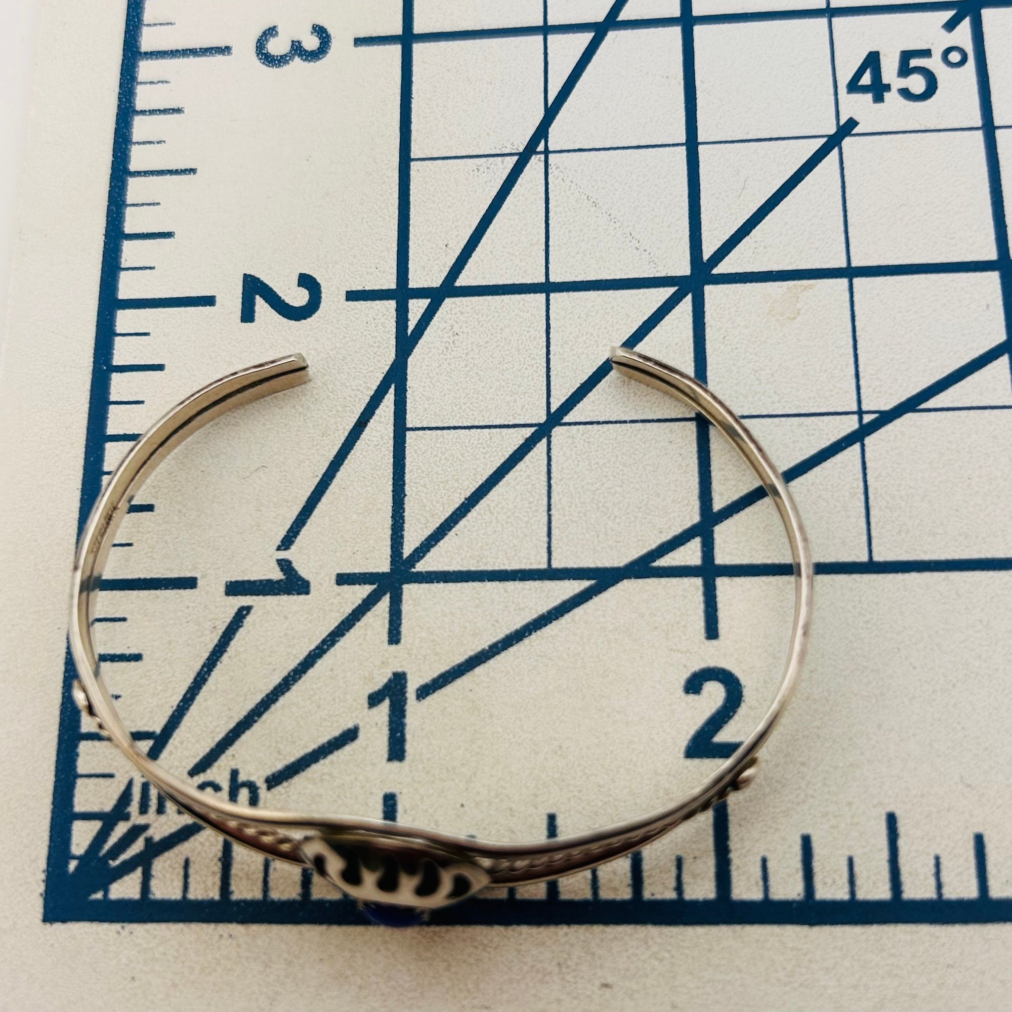 Navajo Sterling Lapis Lazuli Bear Claw Cuff