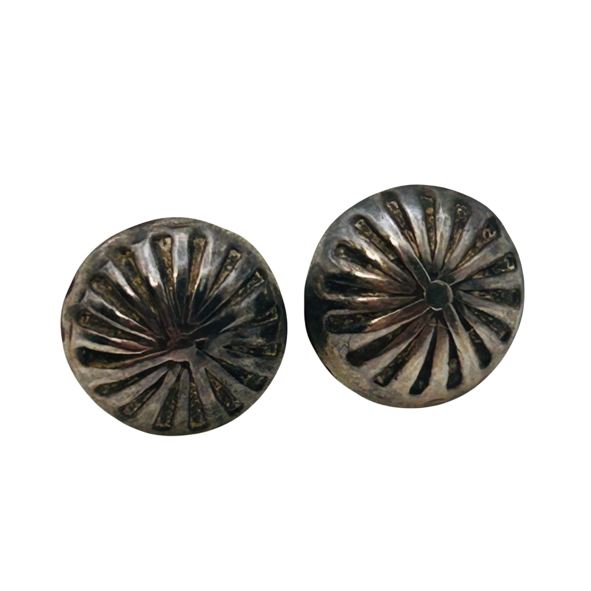 Navajo Sterling Stamped Stud Earrings