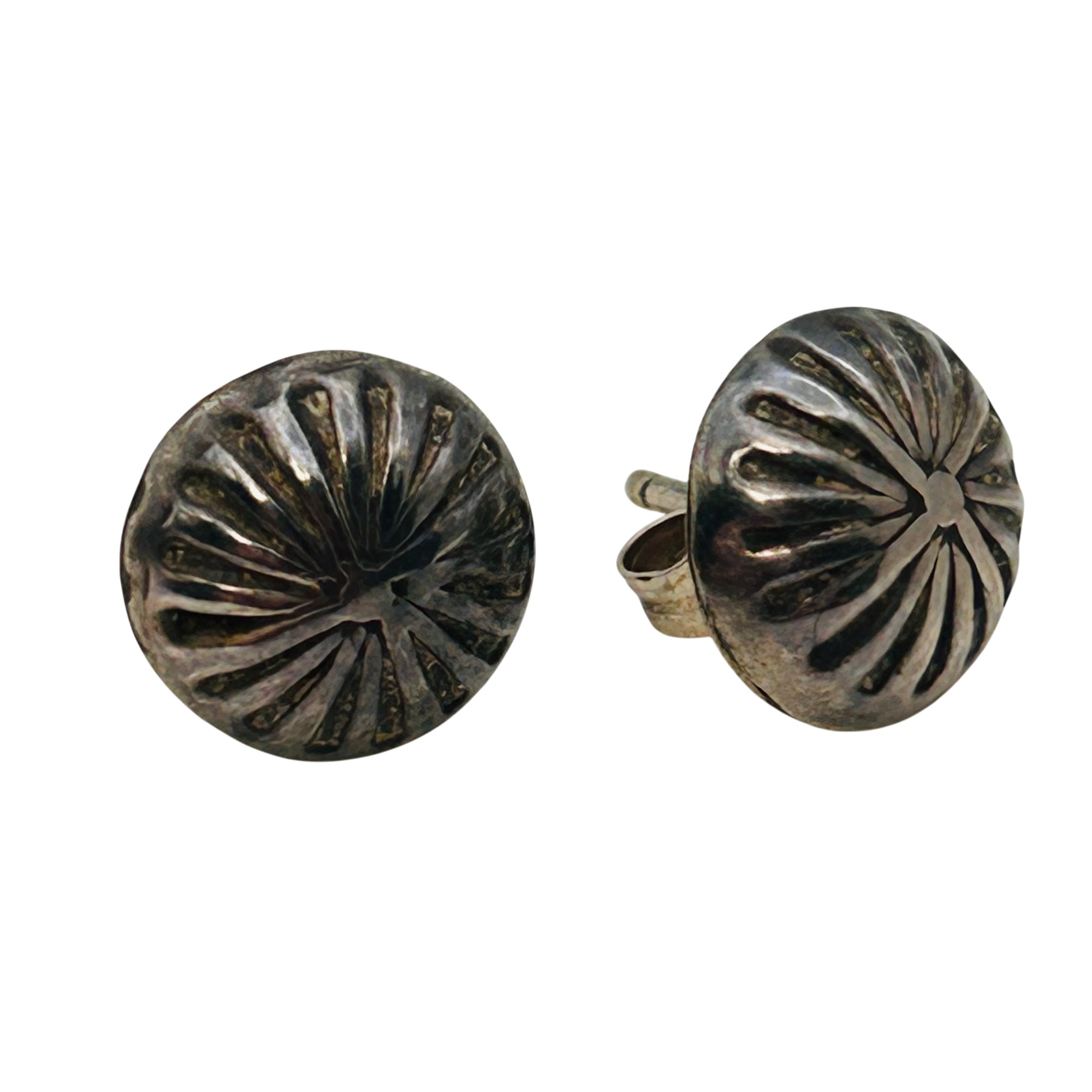 Navajo Sterling Stamped Stud Earrings
