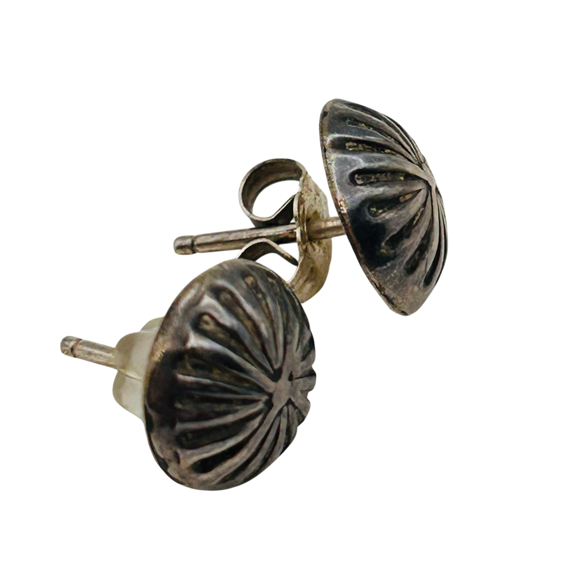 Navajo Sterling Stamped Stud Earrings