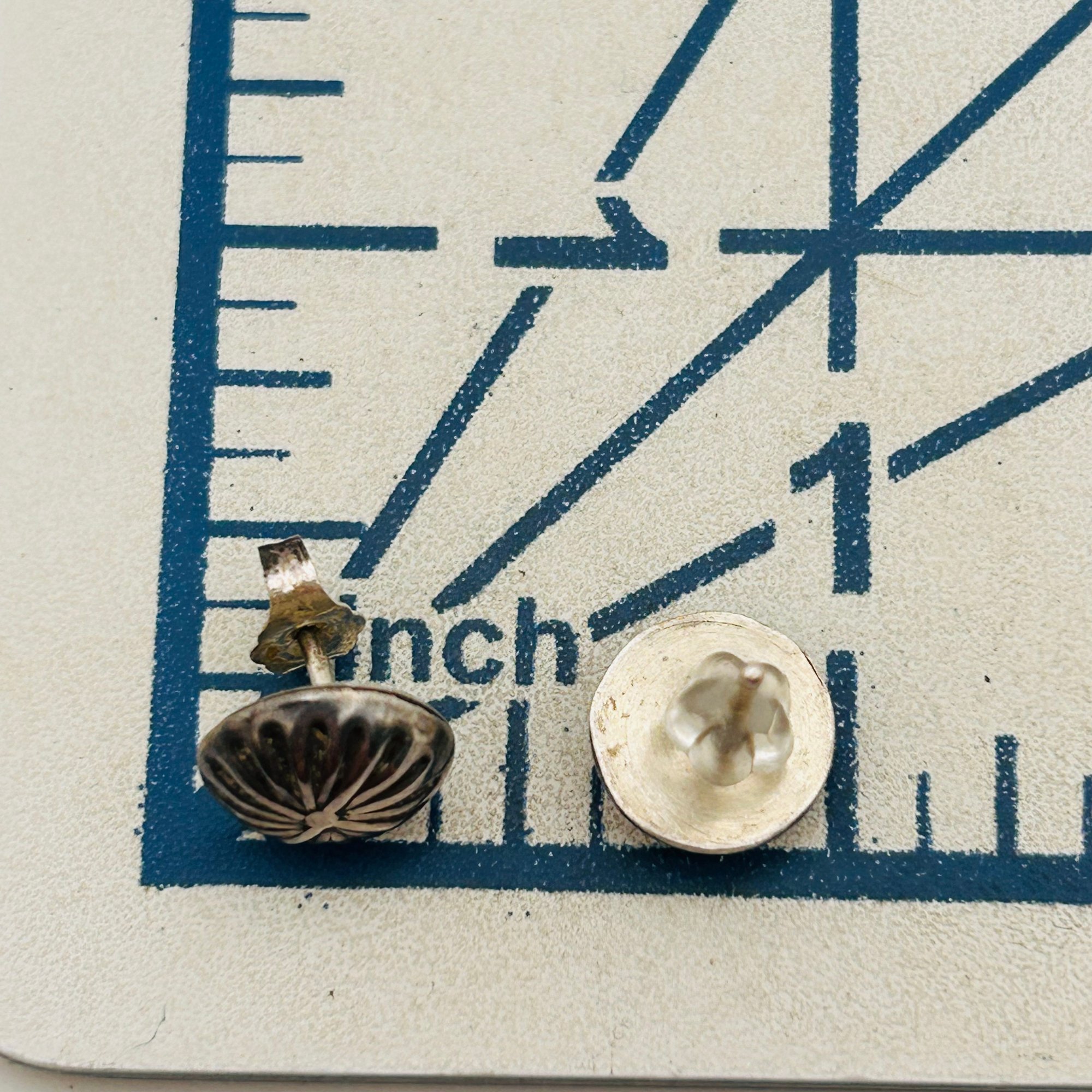 Navajo Sterling Stamped Stud Earrings