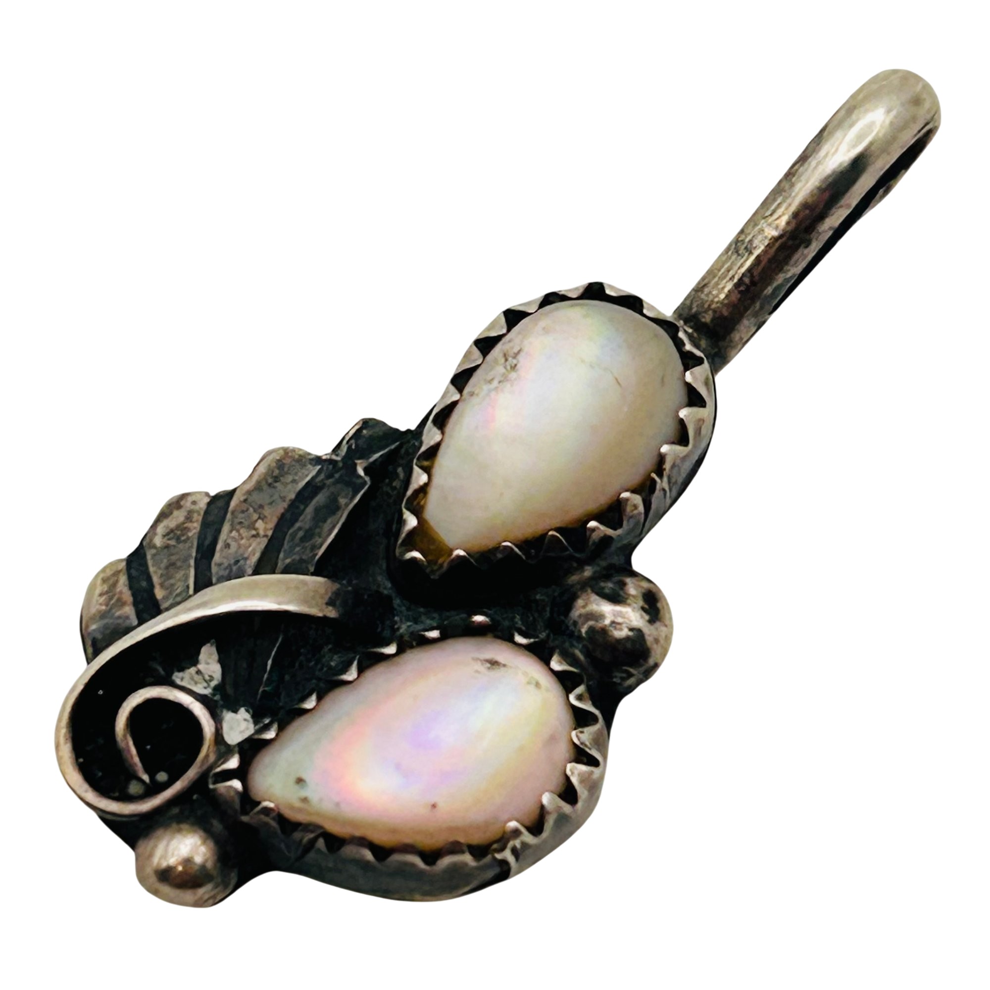Navajo Sterling Mother Of Pearl Pendant