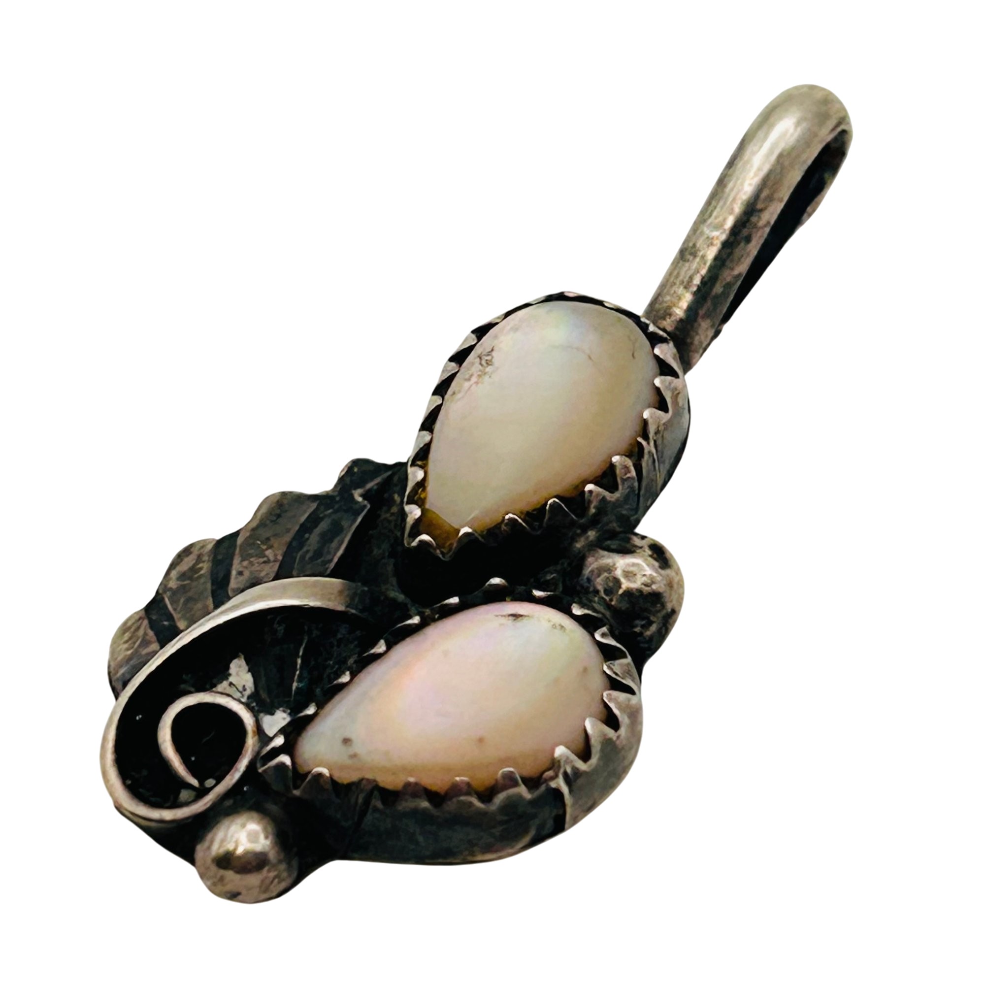 Navajo Sterling Mother Of Pearl Pendant