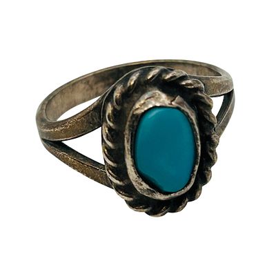 Navajo Sterling Turquoise Ring Sz 5. Navajo sterling turquoise ring sz 5 | 2.8g