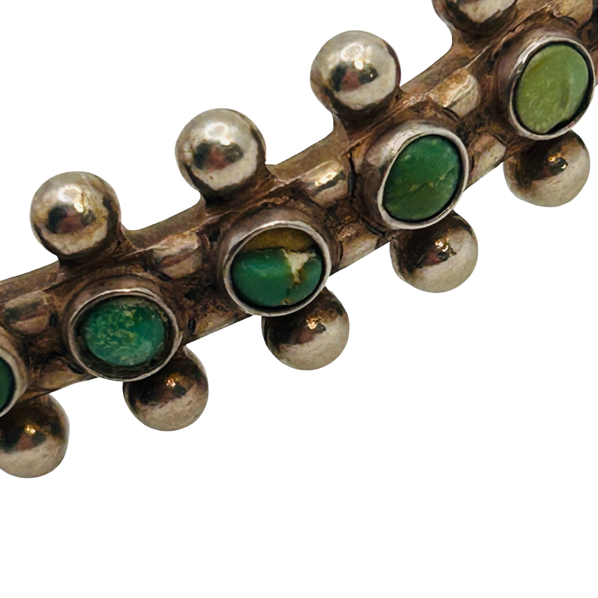 Silver Arrow Sterling Compressed Turquoise Cuff