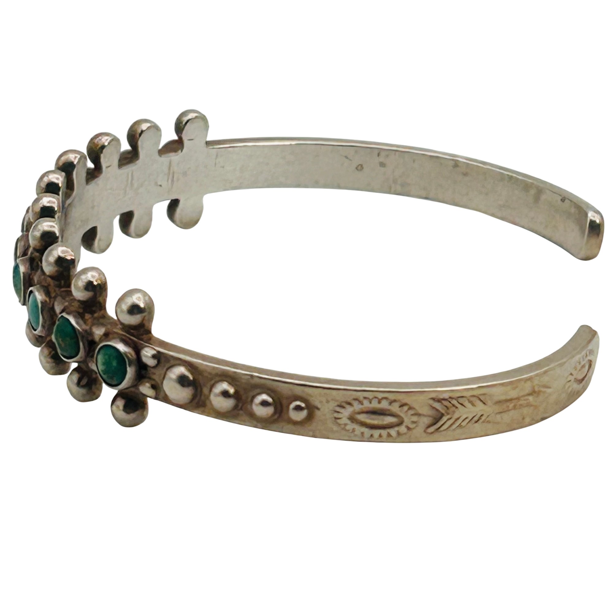 Silver Arrow Sterling Compressed Turquoise Cuff