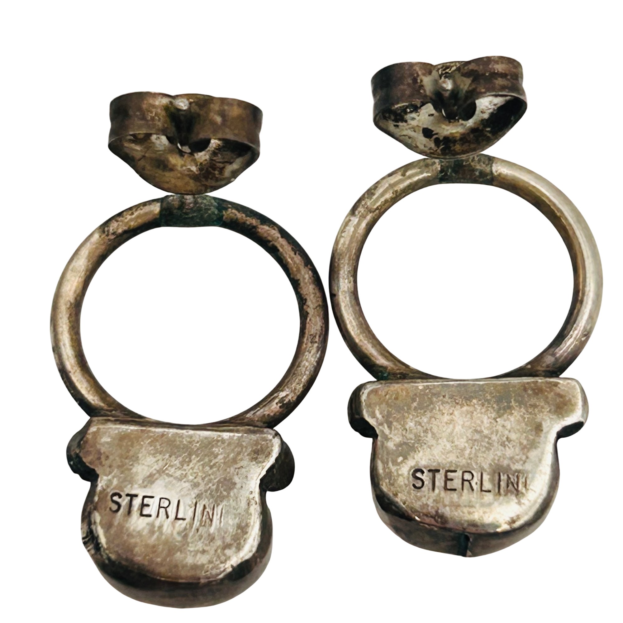 Vintage Navajo Sterling Coral Earrings