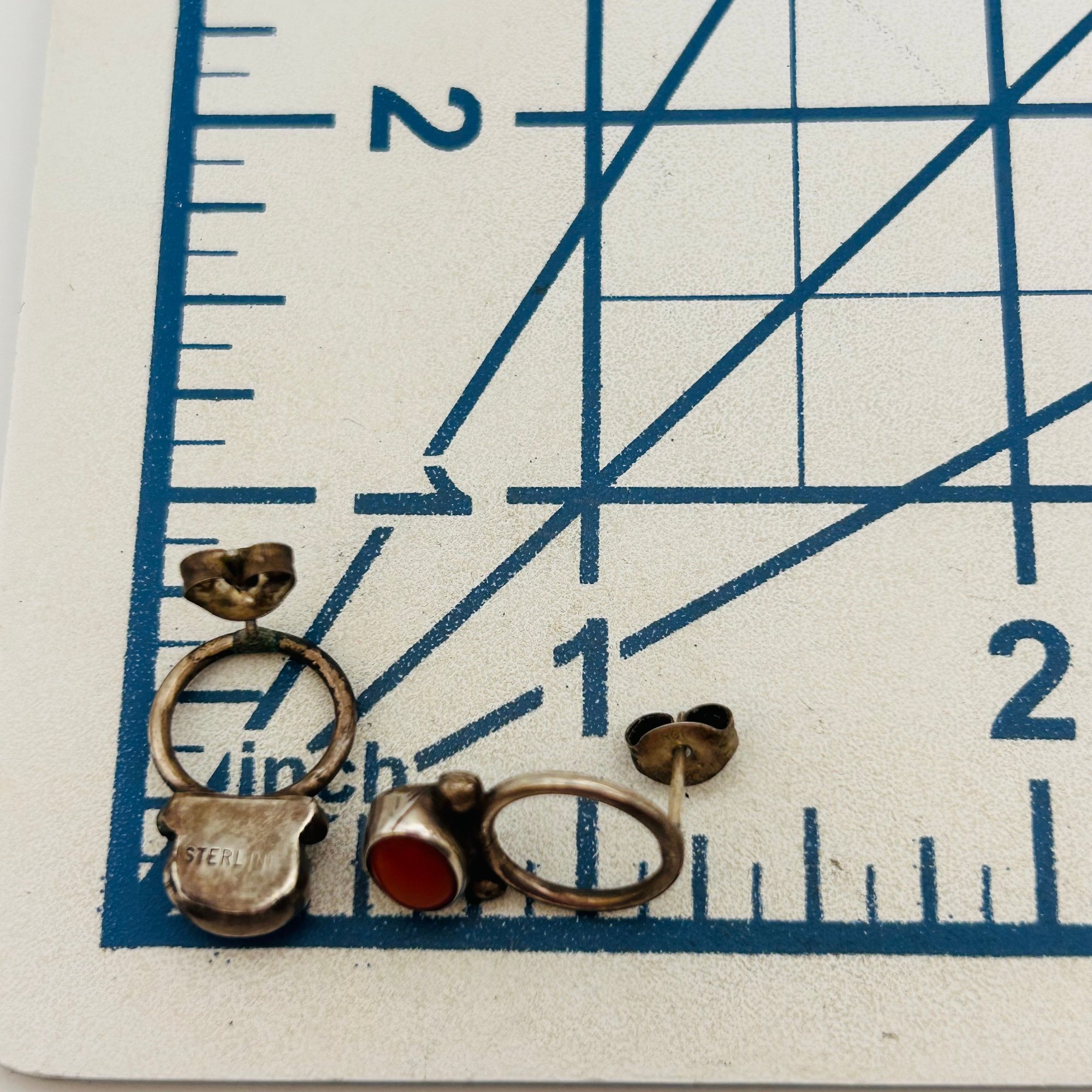 Vintage Navajo Sterling Coral Earrings