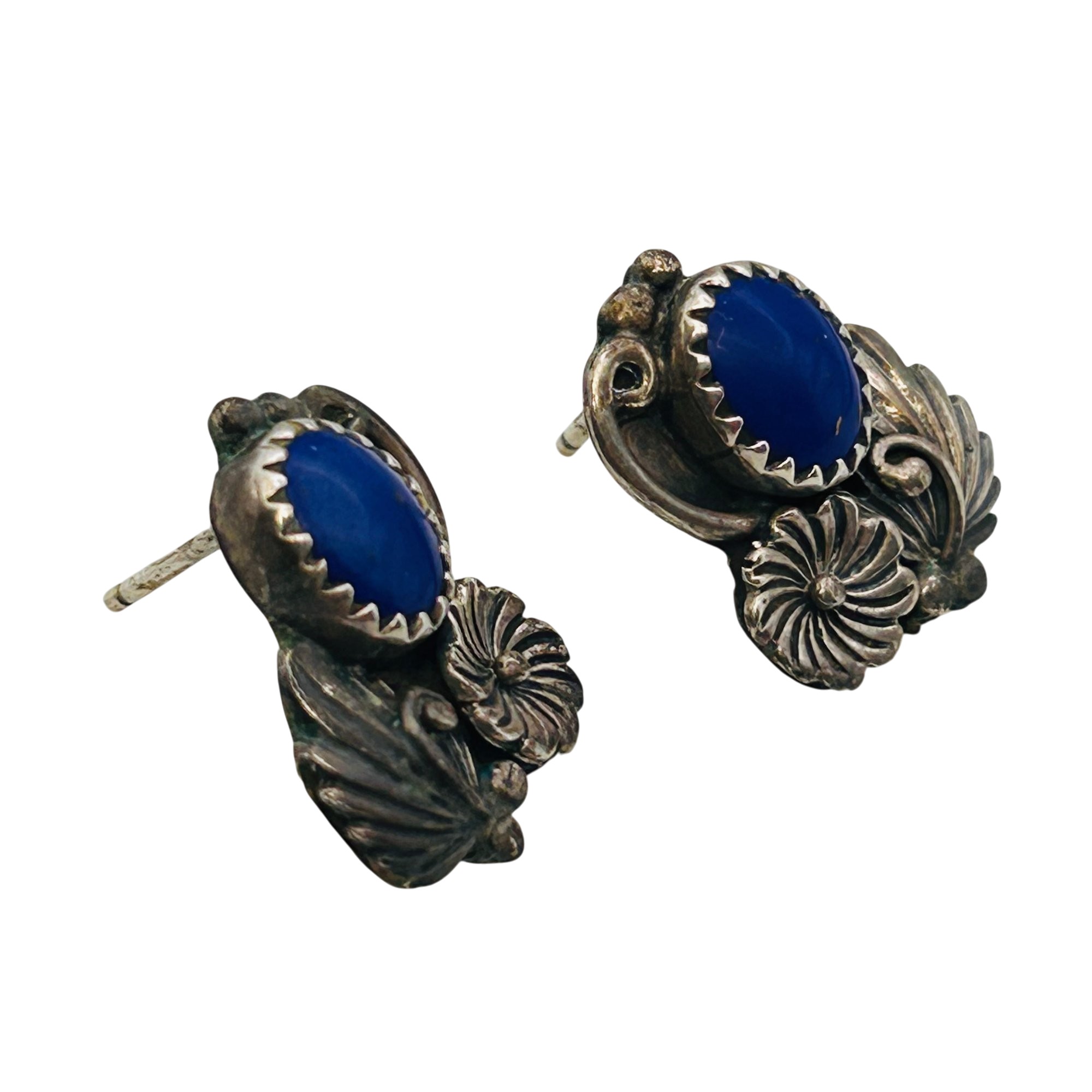 Navajo Sterling Lapis Lazuli Earrings