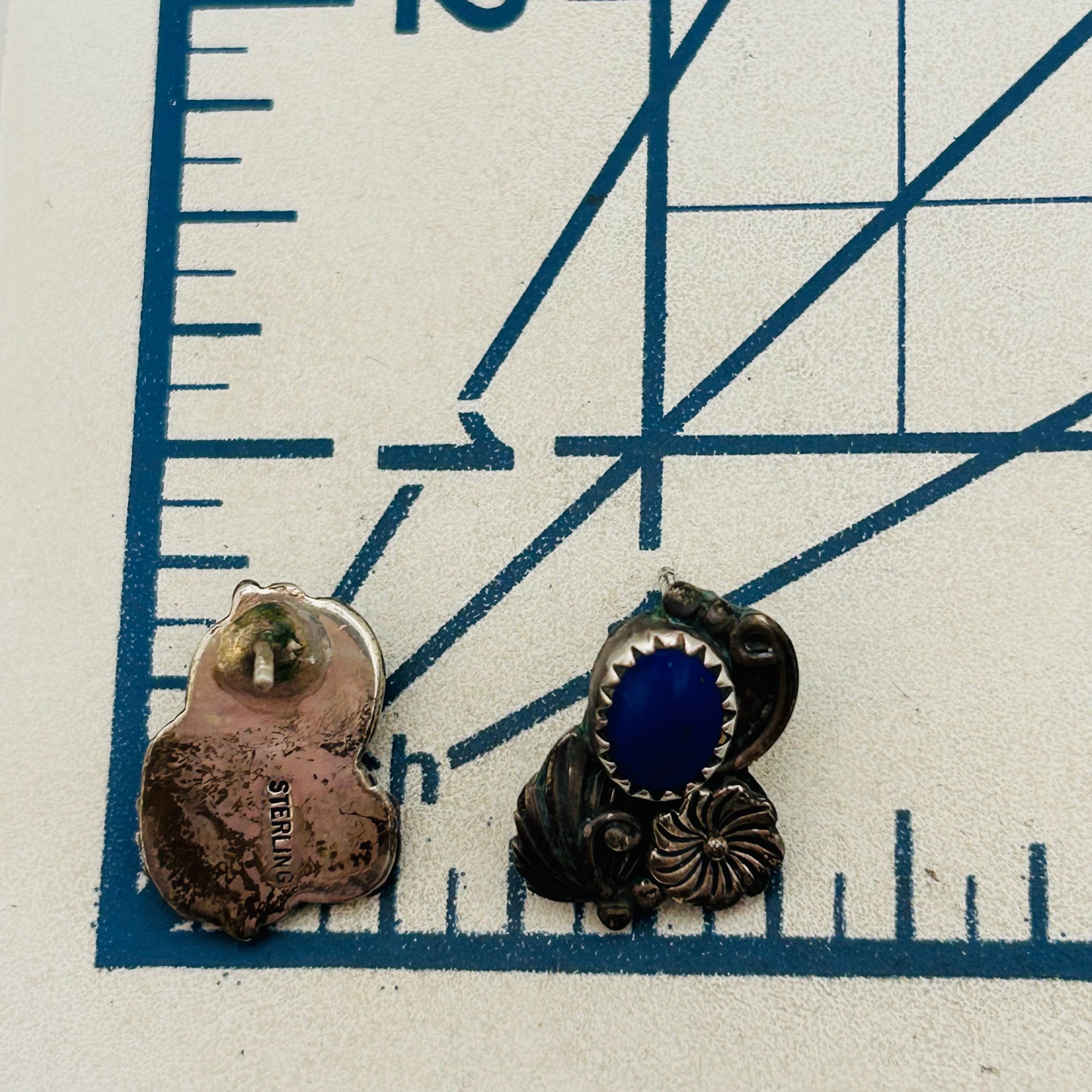 Navajo Sterling Lapis Lazuli Earrings
