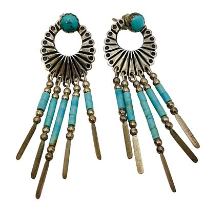 Quoc Trading Sterling Turquoise Dangle Earrings. Quoc trading sterling turquoise dangle earrings 4.6g