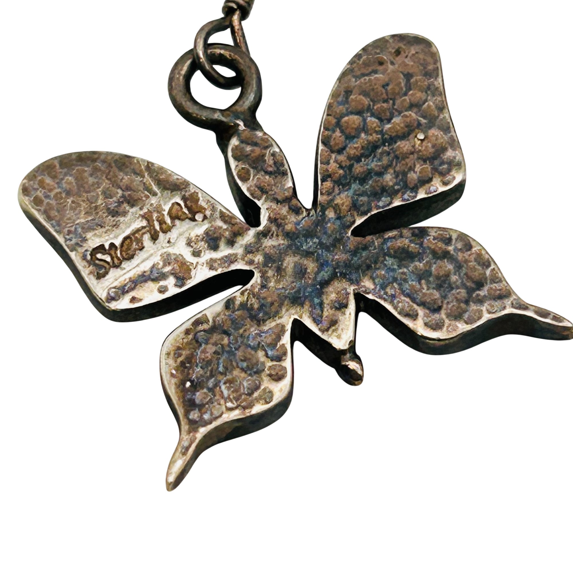 Southwest Sterling Opal Butterfly Dangle Earrings