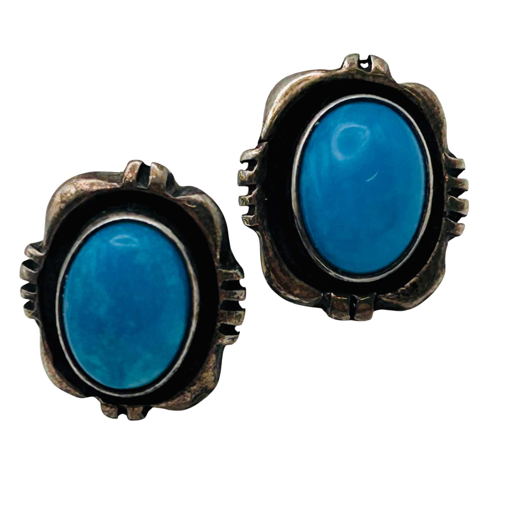 Signed Navajo Sterling Turquoise Earrings
