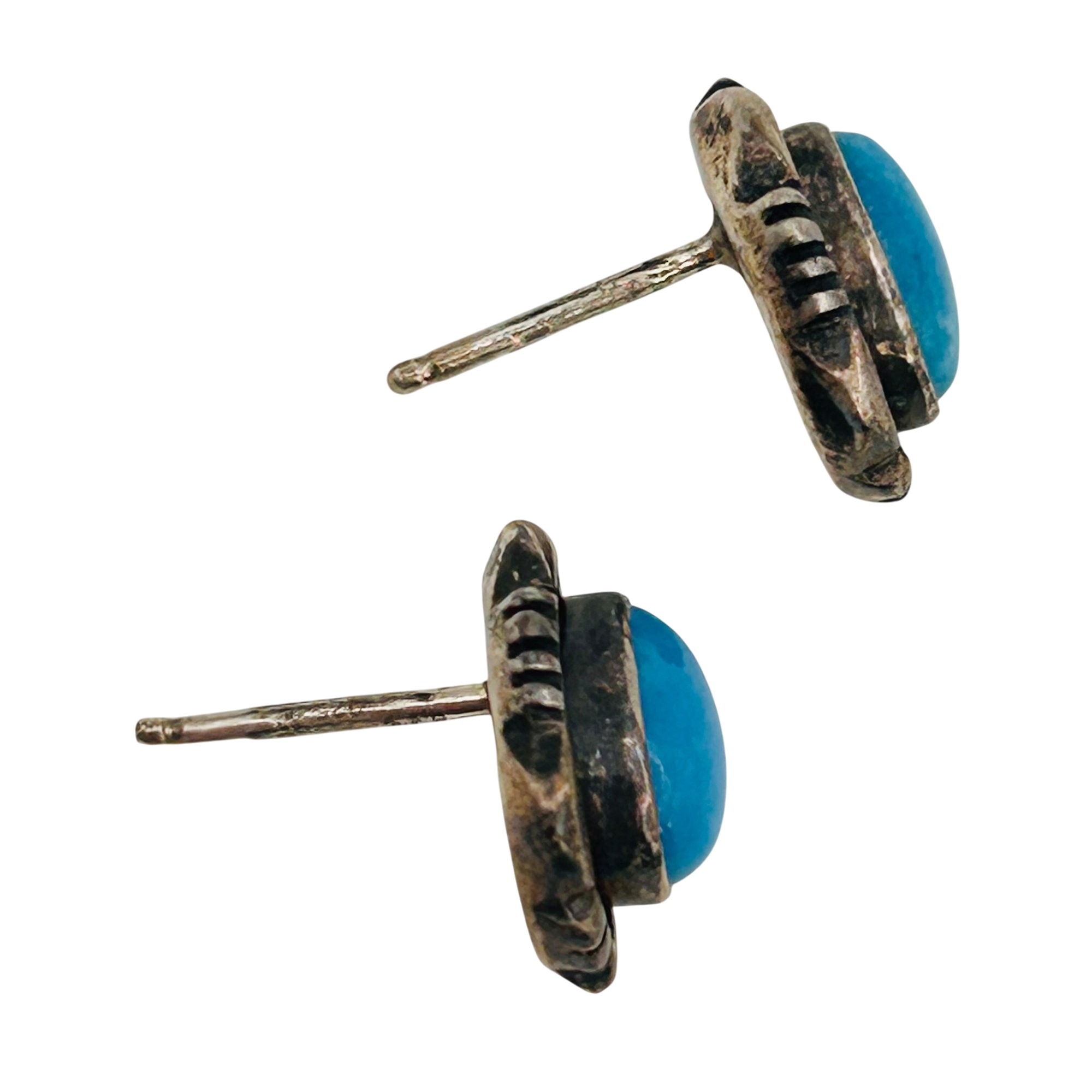 Signed Navajo Sterling Turquoise Earrings