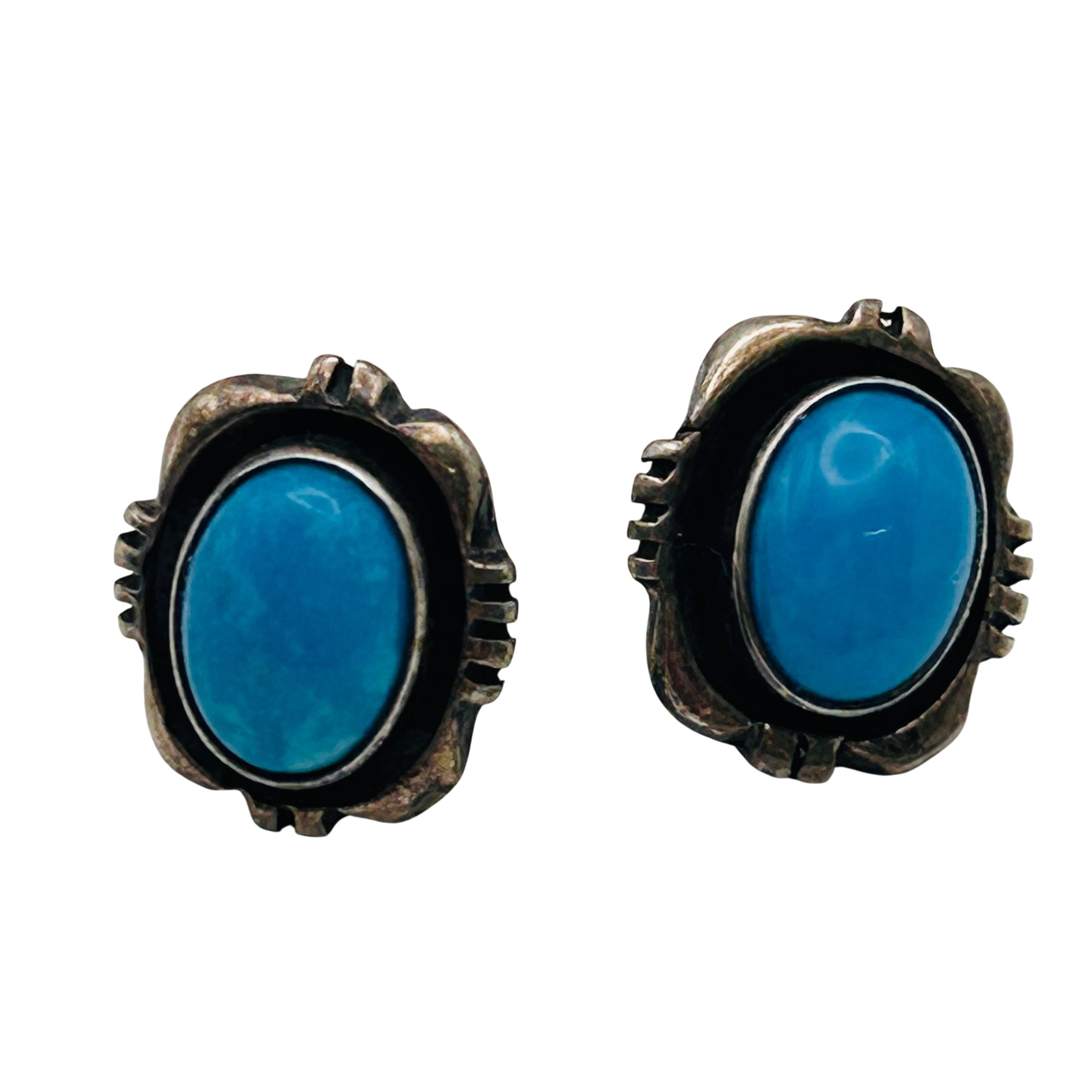 Signed Navajo Sterling Turquoise Earrings