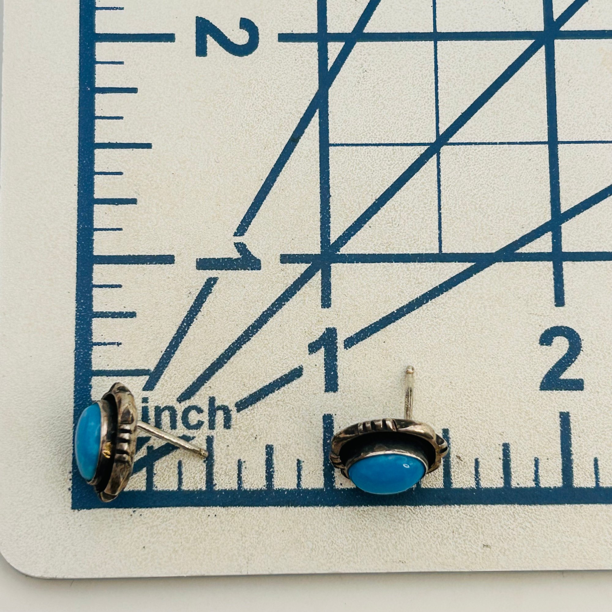 Signed Navajo Sterling Turquoise Earrings