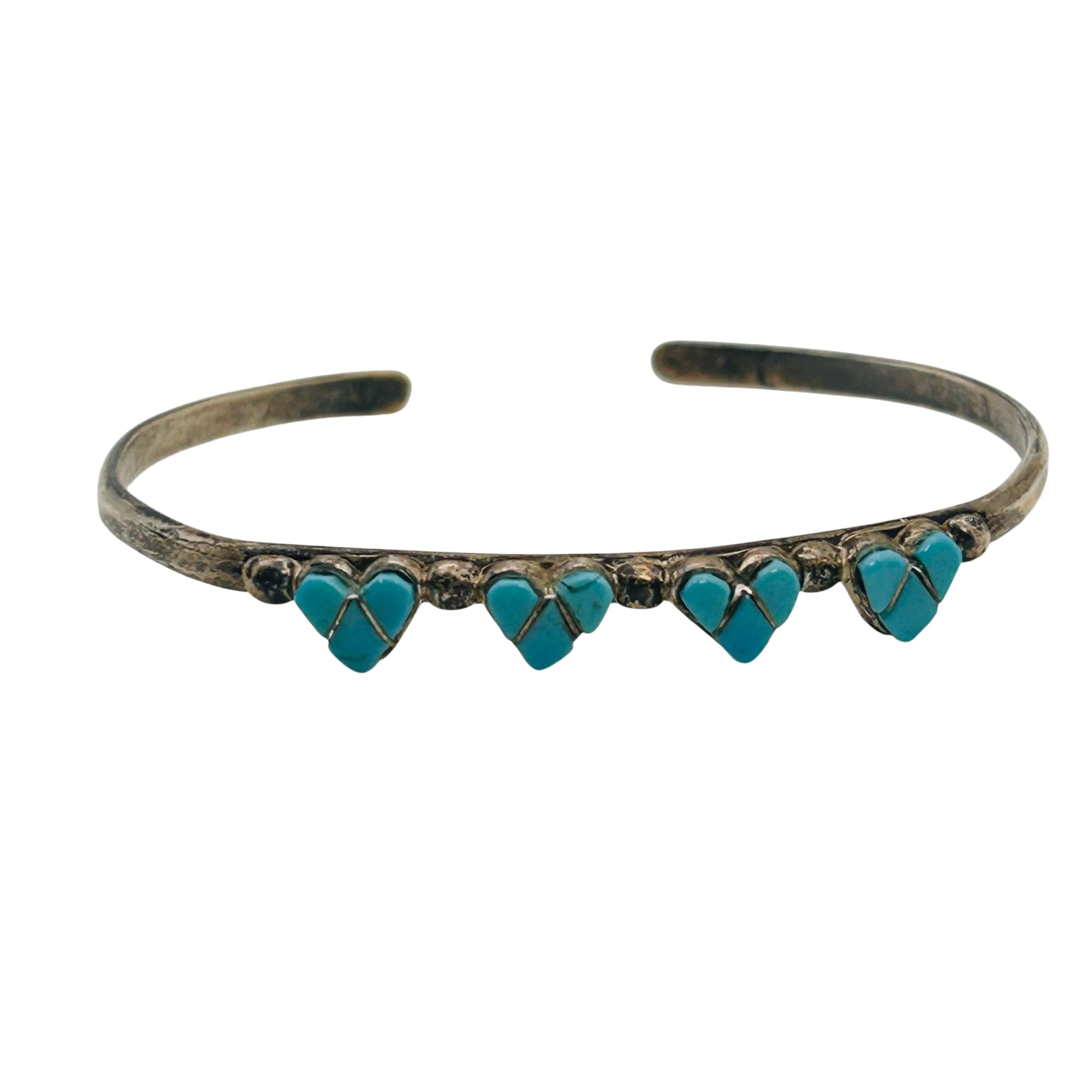 Native Sterling Childs Turquoise Heart Cuff