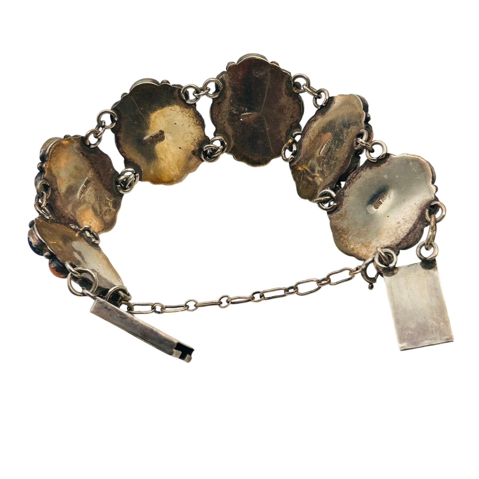 Navajo Sterling Linked Multi-Stone Bracelet