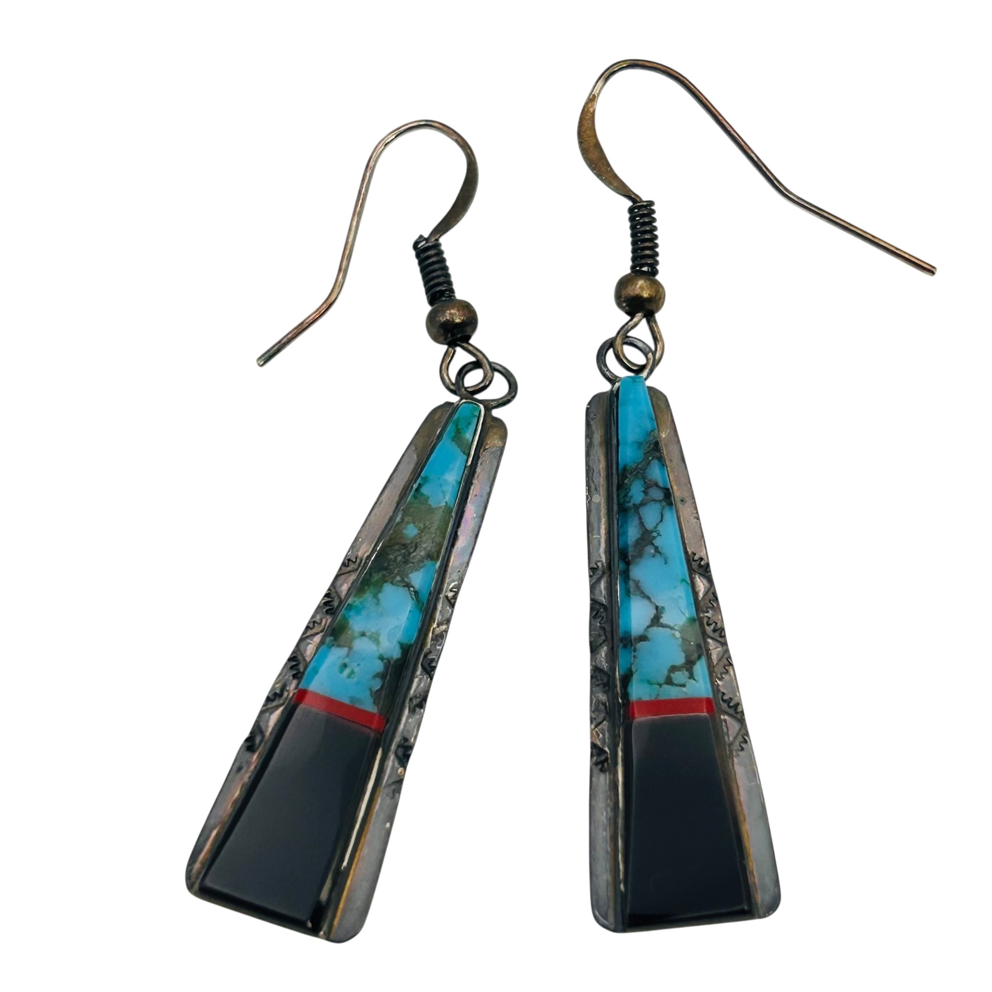 Theresa Joe Navajo Sterling Multi Stone Earrings