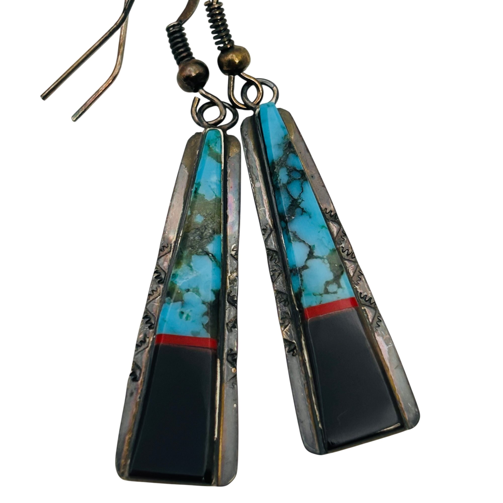 Theresa Joe Navajo Sterling Multi Stone Earrings