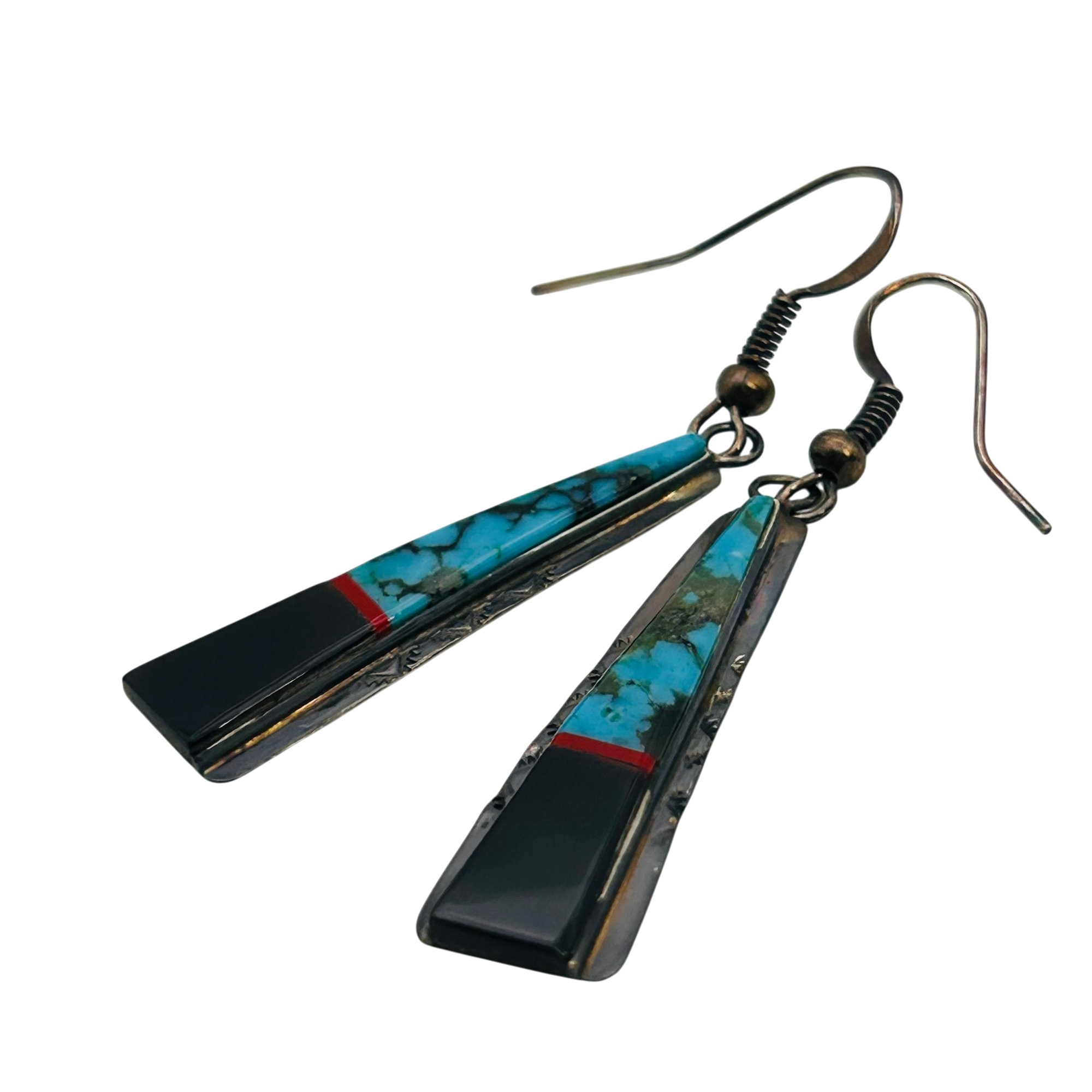 Theresa Joe Navajo Sterling Multi Stone Earrings