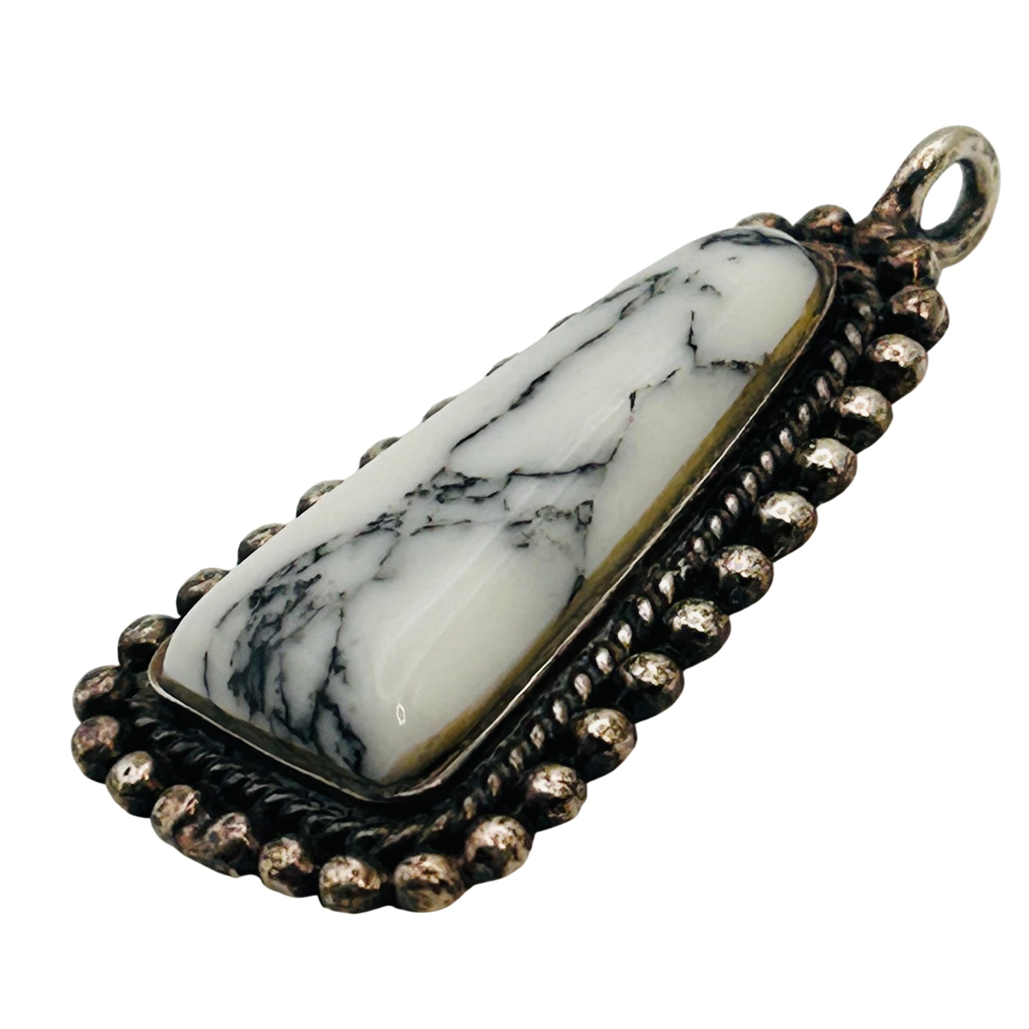 Navajo Sterling White Buffalo Pendant