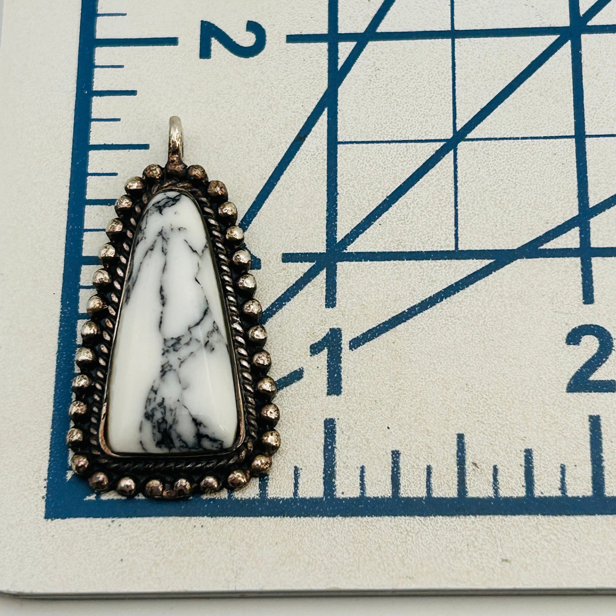 Navajo Sterling White Buffalo Pendant