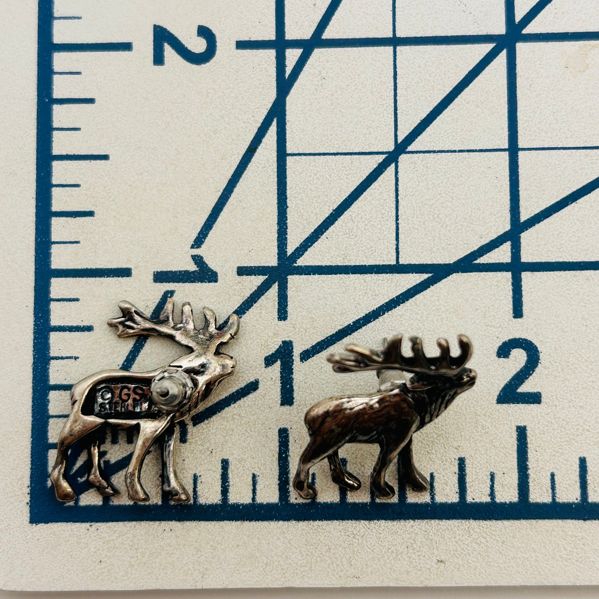 Navajo Glenn And Irene Sandoval Sterling Elk Earrings