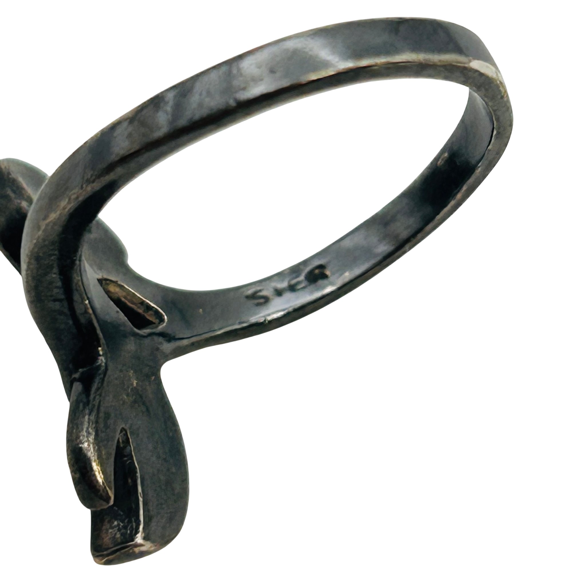 Southwest Sterling Turquoise Bypass Ring Sz 6