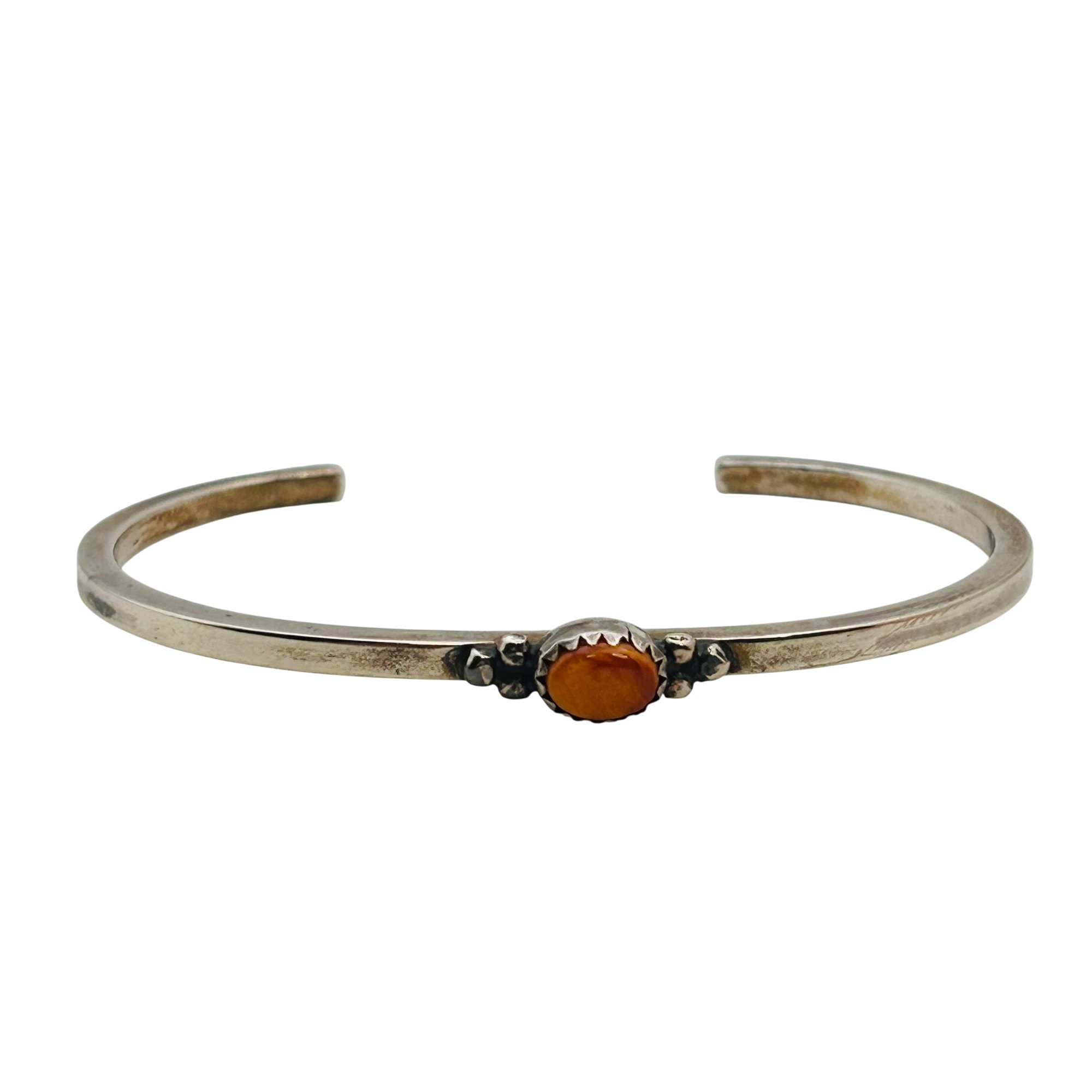 Navajo Sterling Coral Cuff Bracelet
