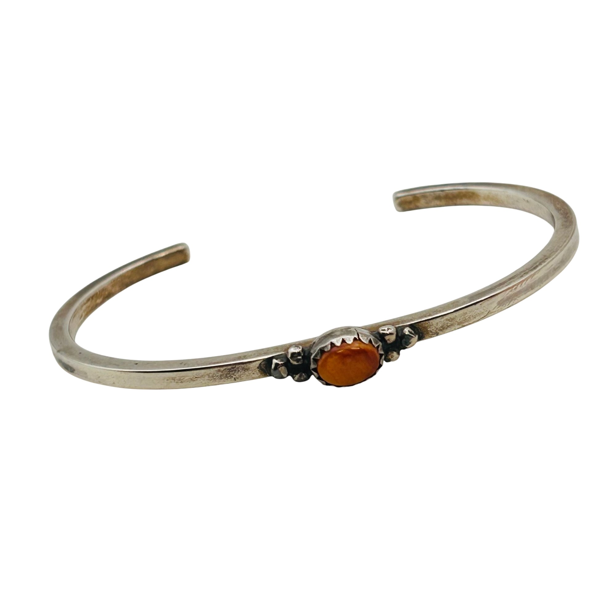 Navajo Sterling Coral Cuff Bracelet