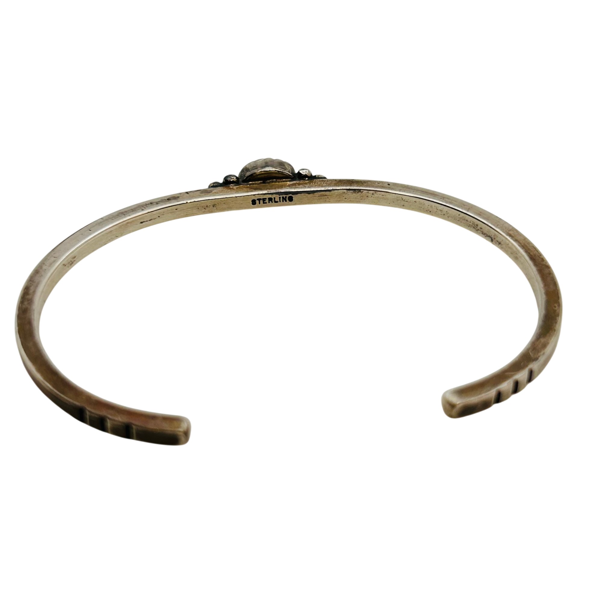 Navajo Sterling Coral Cuff Bracelet