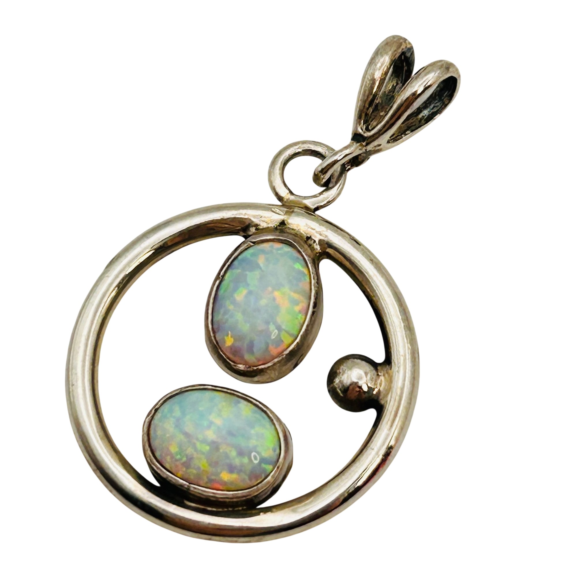 Southwest Sterling Opal Pendant