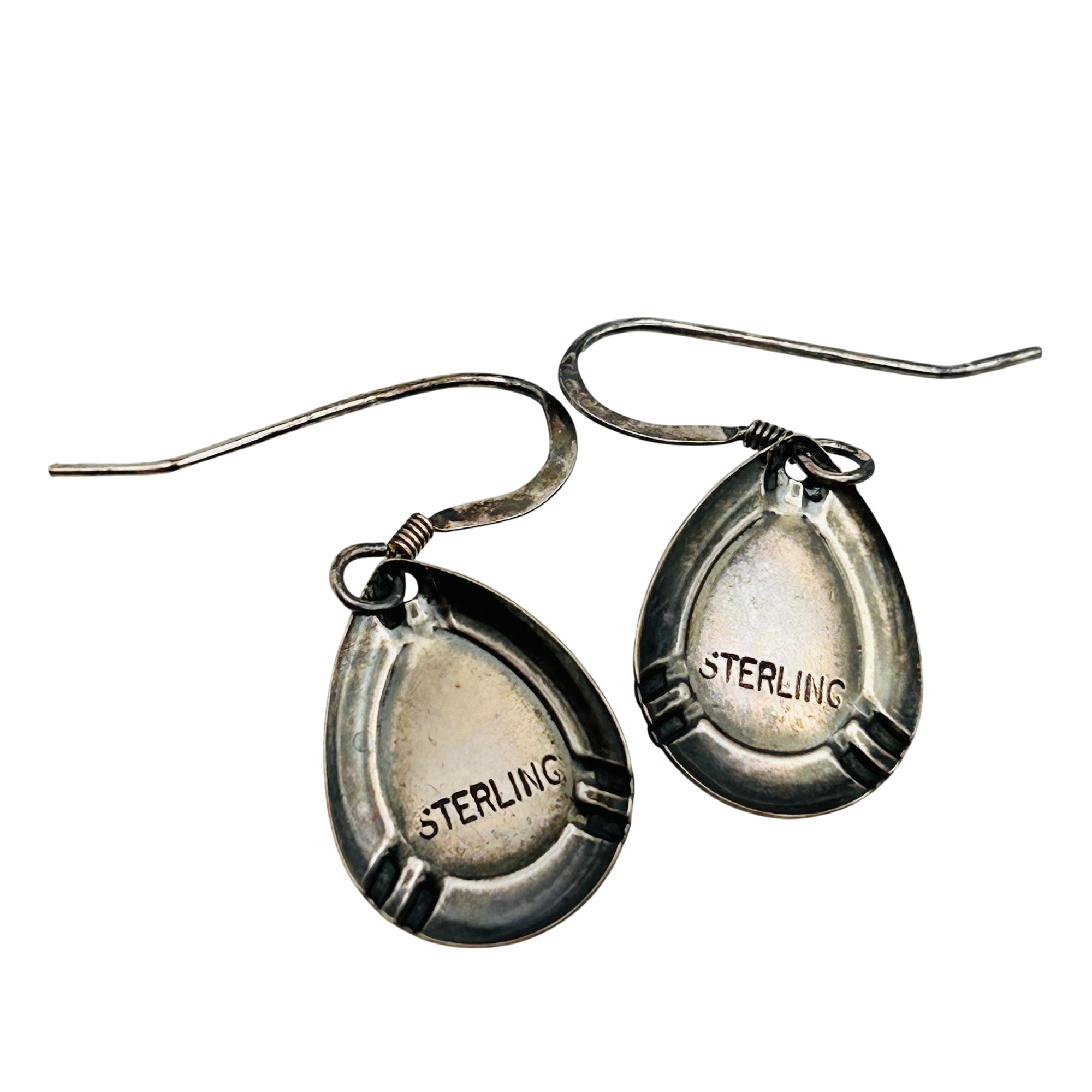 Southwest Sterling Inlay Multi-Stone Earrings