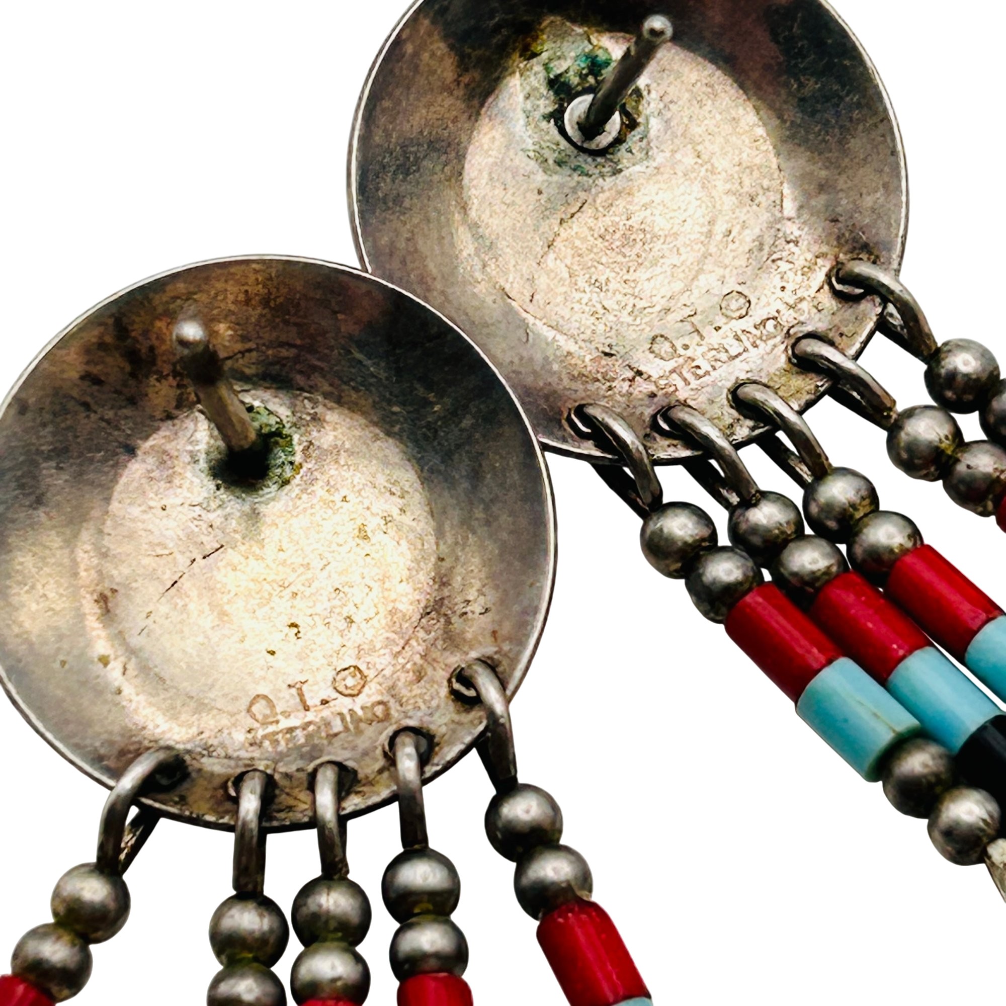 Quoc Trading Sterling Inlay Multi-Stone Earrings