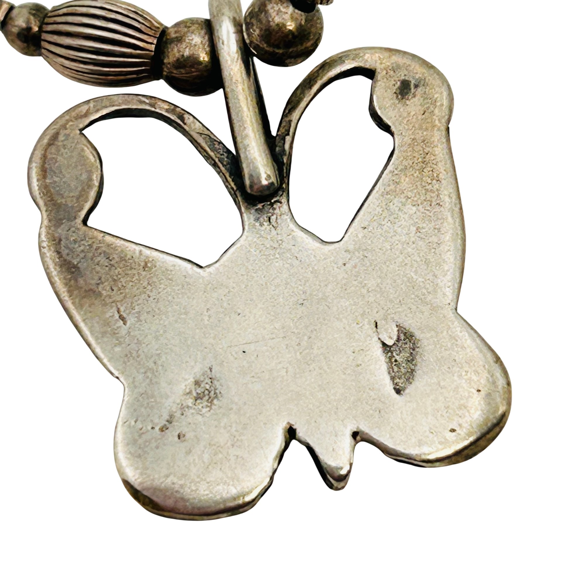 Southwest Sterling Butterfly Pendant Necklace