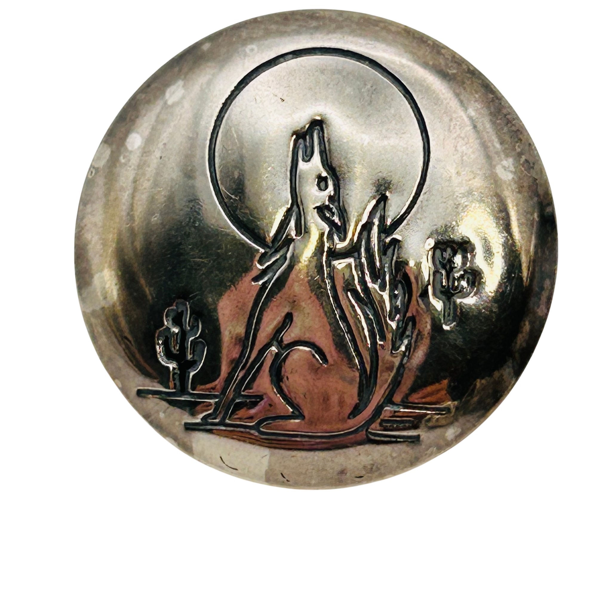 Signed Navajo Sterling Howling Wolf Earrings